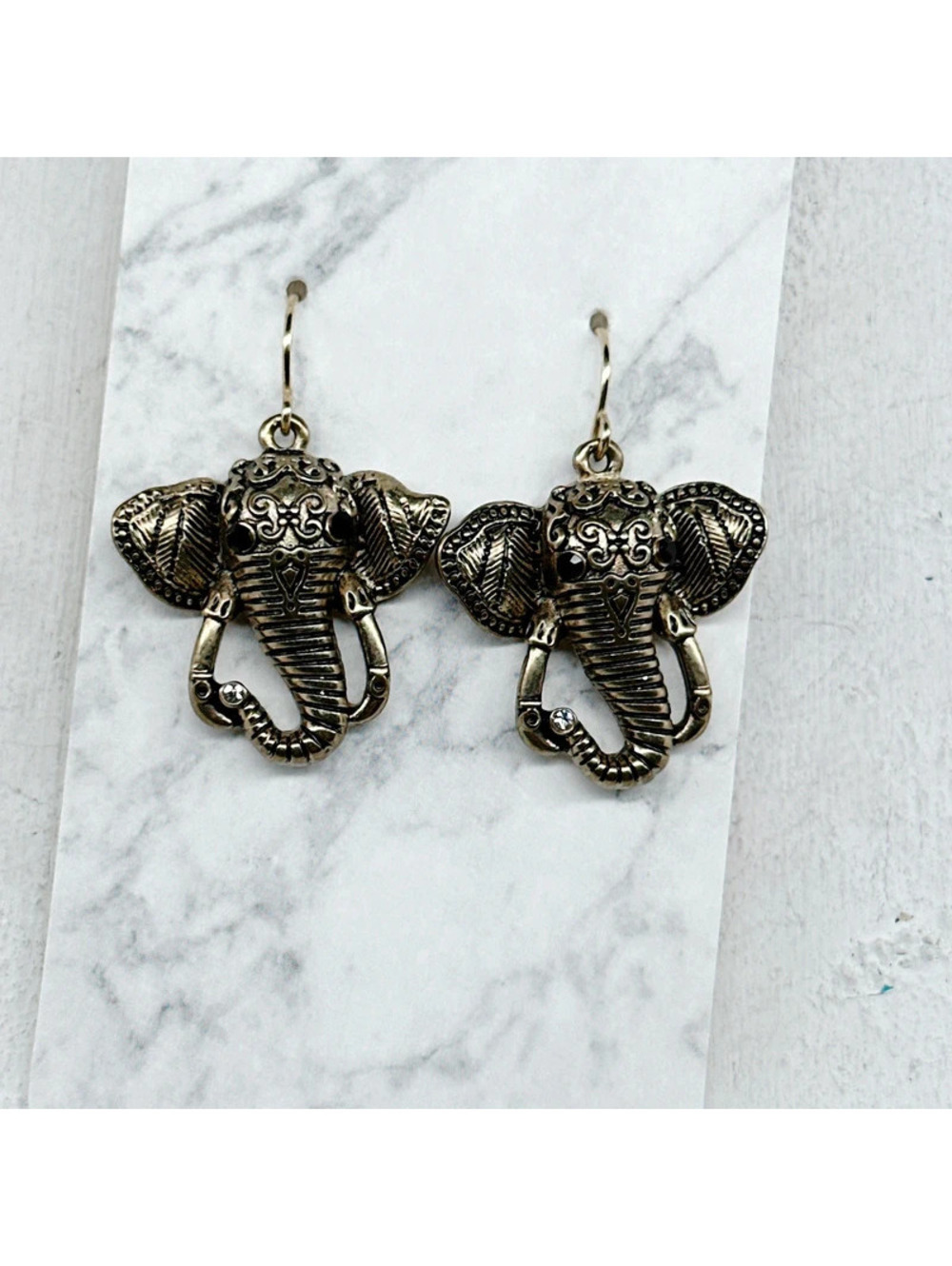 7332gc. Bronze Elephant Earrings